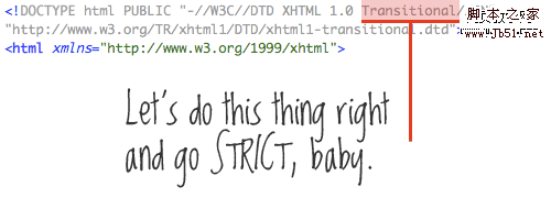 strict doctype example
