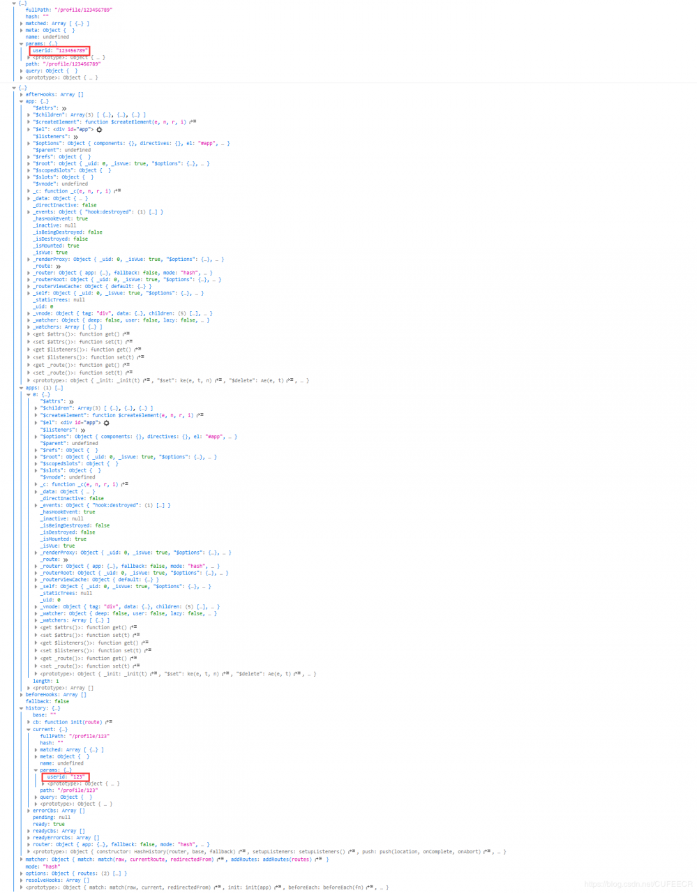 vue router route router params